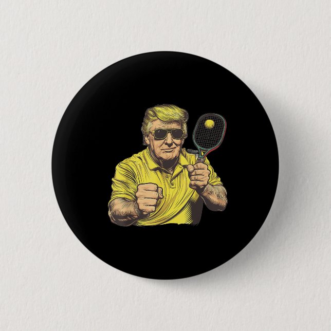 Funny Pickleball Lovers Graphics Pickle Ball Men Button (Front)