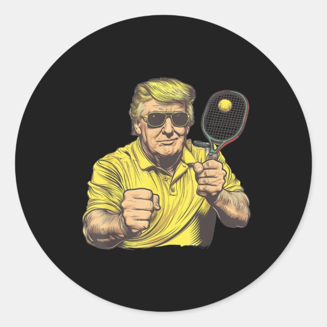 Funny Pickleball Lovers Graphics Pickle Ball Men Classic Round Sticker (Front)