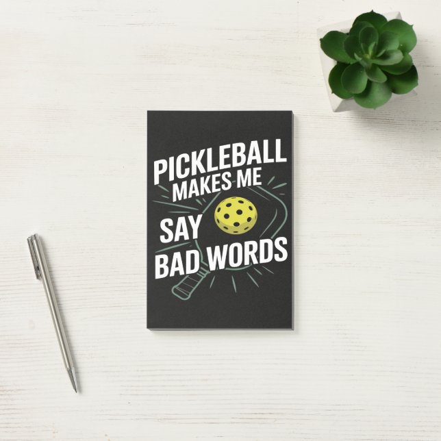 Funny Pickleball Makes Me Say Bad Words Post-it Notes (Office)