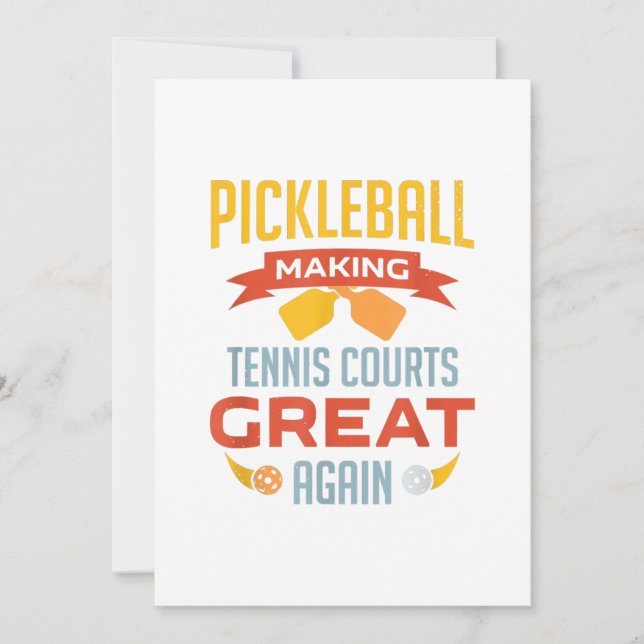 funny pickleball making tennis courts great again thank you card (Front)