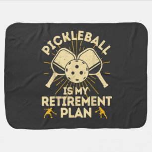 Funny Pickleball My Retirement Plan Vintage Baby Blanket