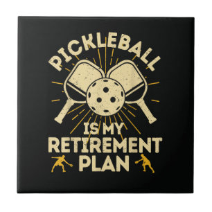 Funny Pickleball My Retirement Plan Vintage Ceramic Tile