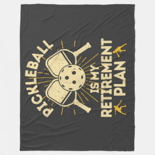 Funny Pickleball My Retirement Plan Vintage Fleece Blanket