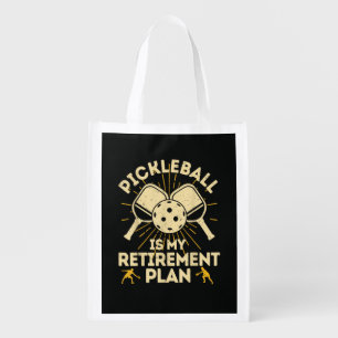 Funny Pickleball My Retirement Plan Vintage Grocery Bag
