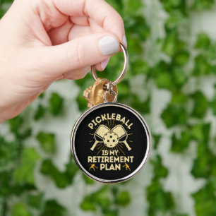 Funny Pickleball My Retirement Plan Vintage Keychain