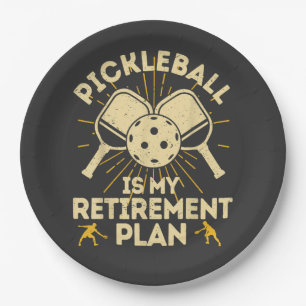 Funny Pickleball My Retirement Plan Vintage Paper Plates