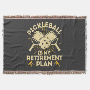 Funny Pickleball My Retirement Plan Vintage Throw Blanket