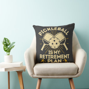 Funny Pickleball My Retirement Plan Vintage Throw Pillow