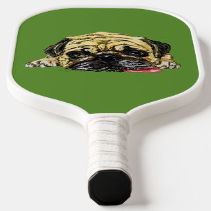 Funny Pickleball Paddle Pug Dog - Custom Colors
