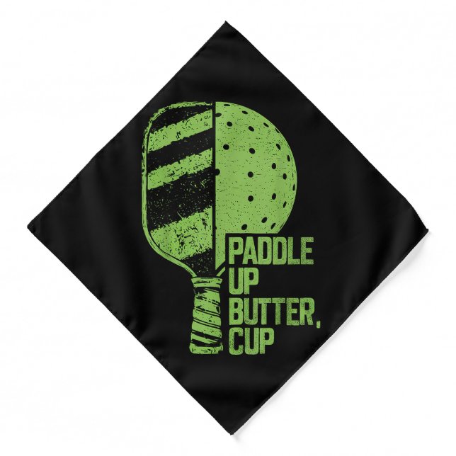 Funny Pickleball Paddle Up Butter Cup Bandana (Front)