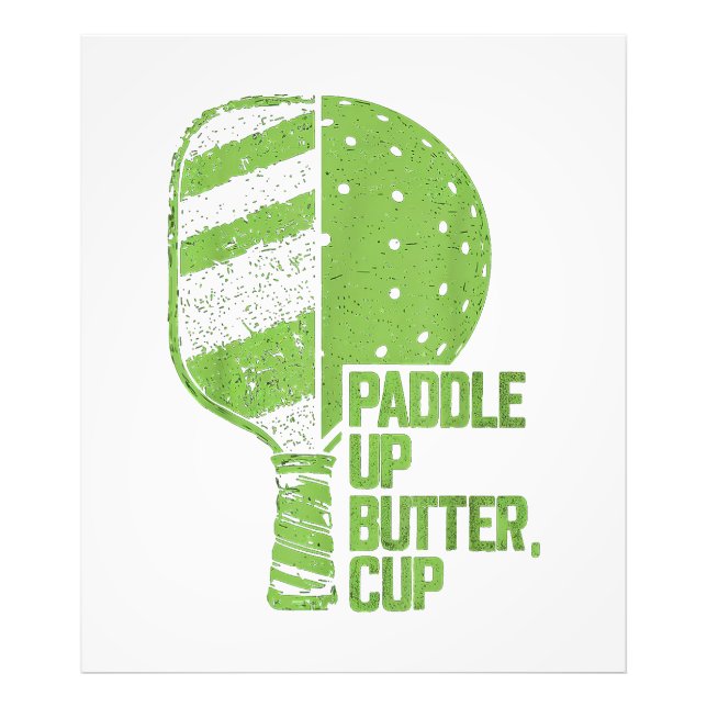 Funny Pickleball Paddle Up Butter Cup Photo Print (Front)