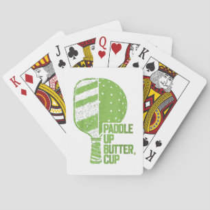 Funny Pickleball Paddle Up Butter Cup Poker Cards