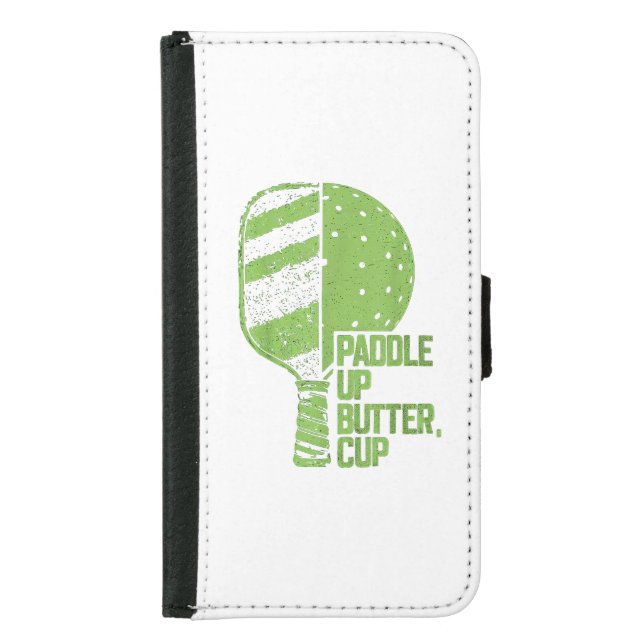 Funny Pickleball Paddle Up Butter Cup Samsung Galaxy Wallet Case (Front)