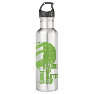 Funny Pickleball Paddle Up Butter Cup Stainless Steel Water Bottle
