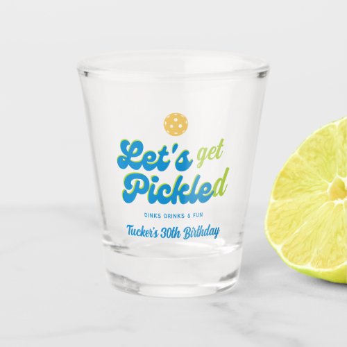 Funny Pickleball Party Get Pickled Personalized Shot Glass