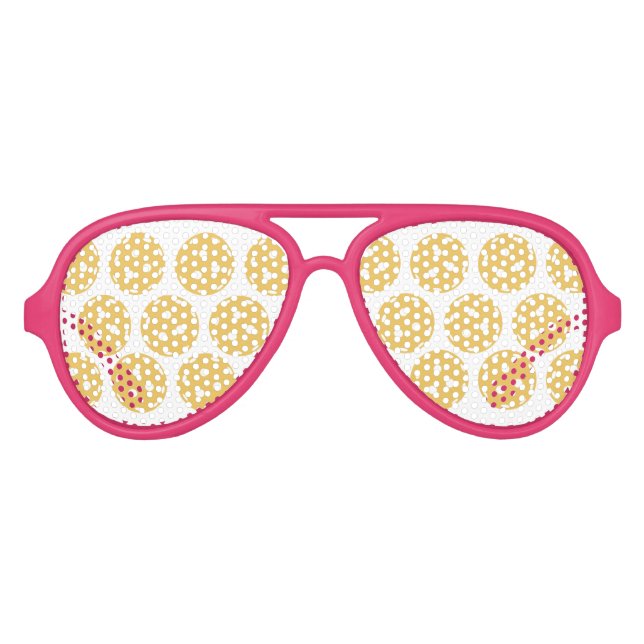 Funny Pickleball Party Sports Pattern Aviator Sunglasses (Front)