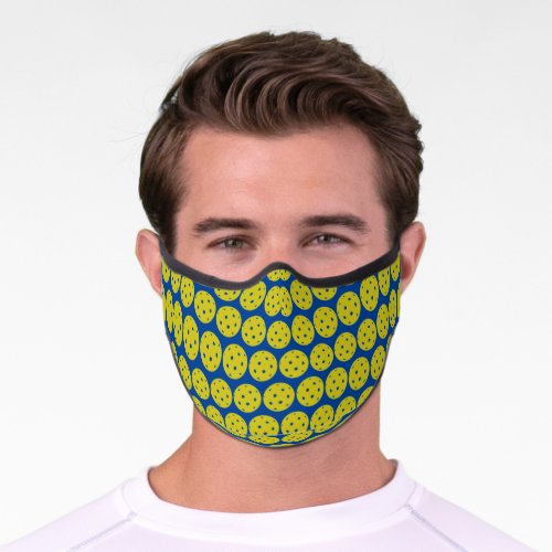 Funny Pickleball Pattern For Pickleball Player Premium Face Mask