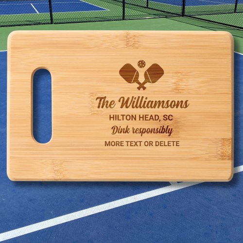 Funny Pickleball Personalized Name Quote Text Cutting Board