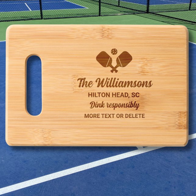 Funny Pickleball Personalized Name, Quote, Text Engraved Cutting Board (Creator Uploaded)
