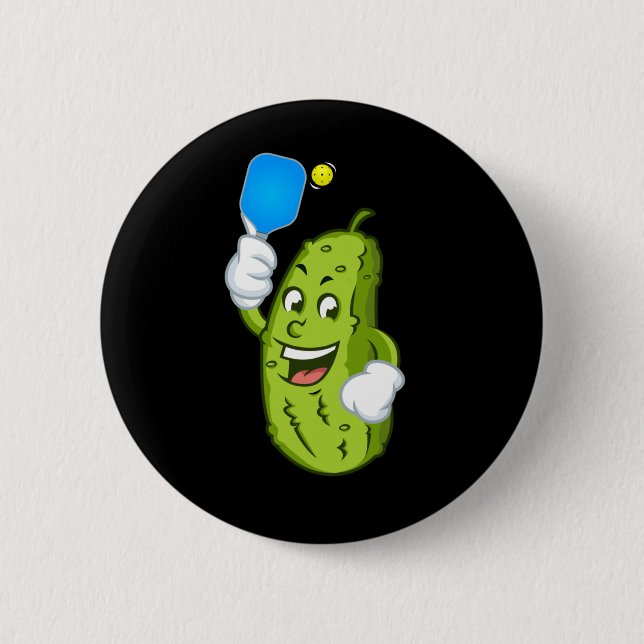 Funny Pickleball Pickel Humor Cucumber Button (Front)