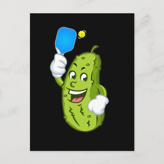Funny Pickleball Pickel Humor Cucumber Postcard (Front)