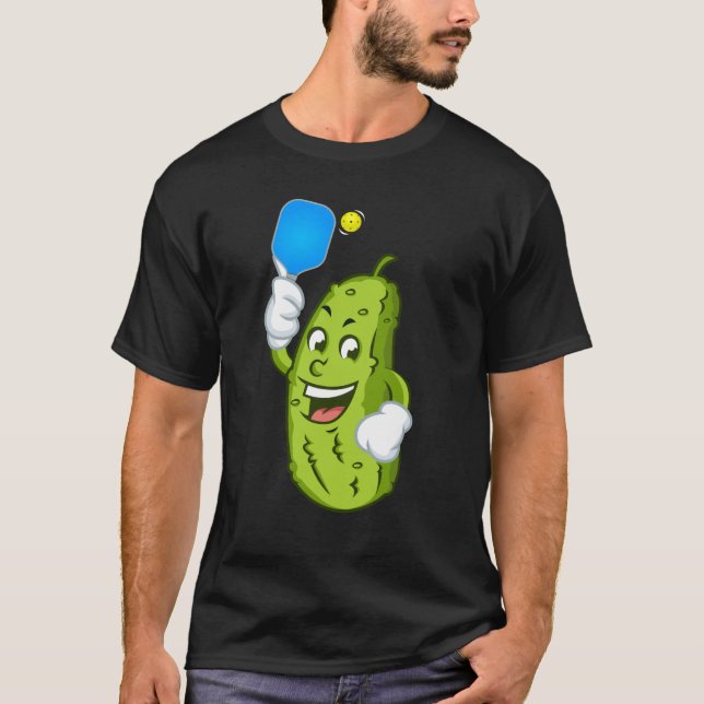 Funny Pickleball Pickel Humor Cucumber T-Shirt (Front)