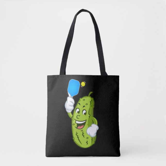 Funny Pickleball Pickel Humor Cucumber Tote Bag (Front)