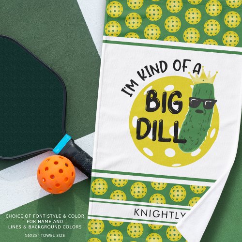 Funny Pickleball Pickle IM KIND OF A BIG DILL Hand Towel