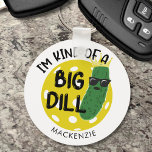 Funny Pickleball Pickle I'M KIND OF A BIG DILL Keychain<br><div class="desc">Funny personalized pickleball keychain for the pickleball enthusiast with the humorous saying I'M KIND OF A BIG DILL featuring a dill pickle and pickleball with a name, monogram or custom text. Fun gift for him or her. ASSISTANCE: For help with design modification or personalization, color change, transferring the design to...</div>