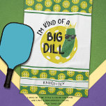 Funny Pickleball Pickle I'M KIND OF A BIG DILL Kitchen Towel<br><div class="desc">Funny, personalized, custom color pickleball towel for the pickleball enthusiast with the humorous saying I'M KIND OF A BIG DILL featuring a dill pickle and pickleball and a name, monogram or custom text in your choice of colors. Fun gift for him, her or a team. ASSISTANCE: For help with design...</div>