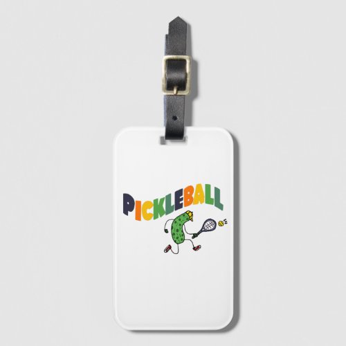 Funny Pickleball Pickle Playing Pickleball Luggage Tag