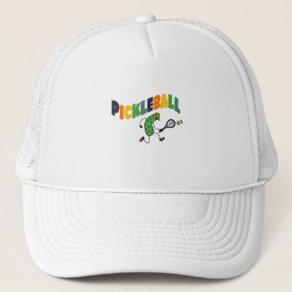 Funny Pickleball Pickle Playing Pickleball Trucker Hat