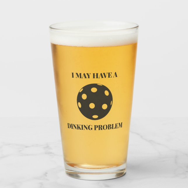 Funny Pickleball Pilsner Style Beer Glass (Front Filled)