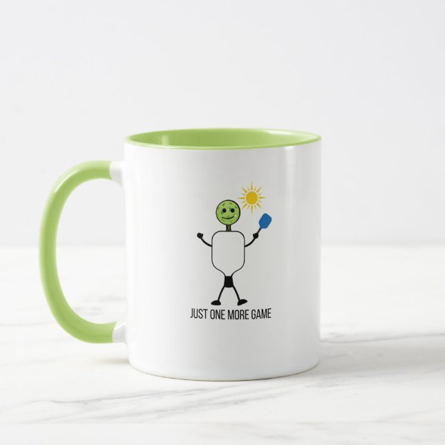 Funny Pickleball Player Character Holding Paddle  Mug (Left)