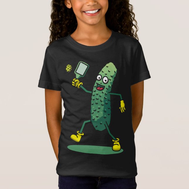 Funny Pickleball Player Coach Cucumber Prickled Fr T-Shirt (Front)