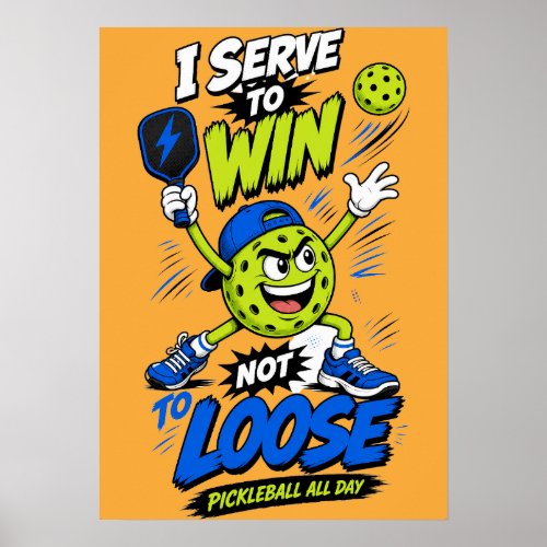 Funny Pickleball Player Design Poster