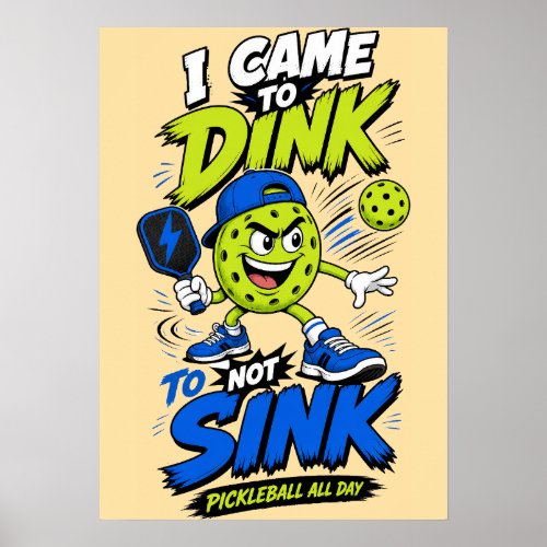 Funny Pickleball Player Design Poster