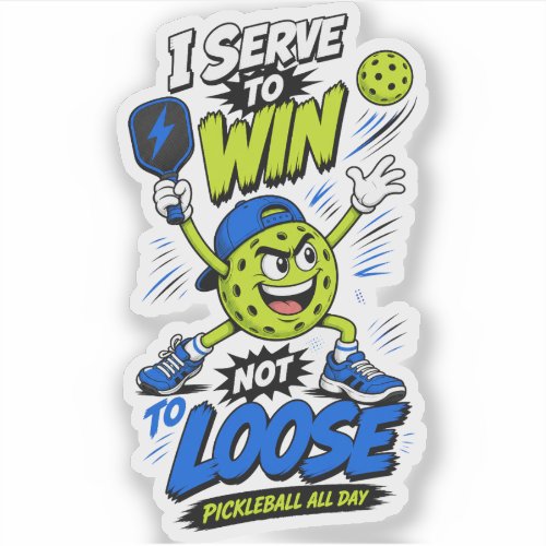 Funny Pickleball Player Design Sticker