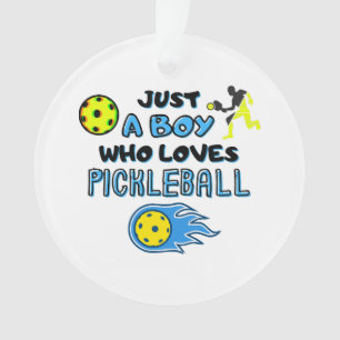 Funny Pickleball Player Just A Boy Who Loves Pickl Ornament
