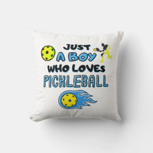 Funny Pickleball Player Just A Boy Who Loves Pickl Throw Pillow