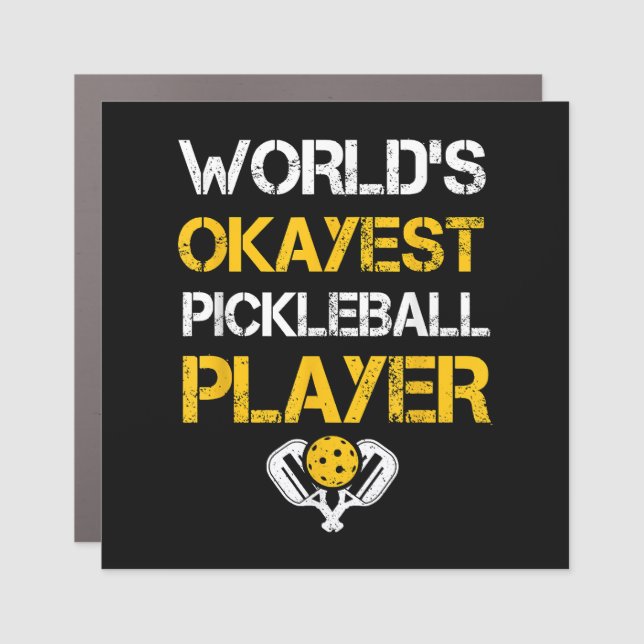 Funny Pickleball Player Paddle - Pickleballing & P Car Magnet (Front)