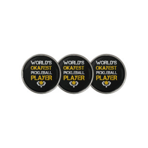 Funny Pickleball Player Paddle - Pickleballing & P Golf Ball Marker