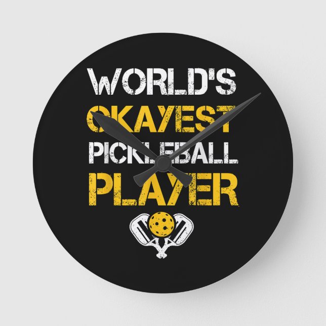 Funny Pickleball Player Paddle - Pickleballing & P Round Clock (Front)