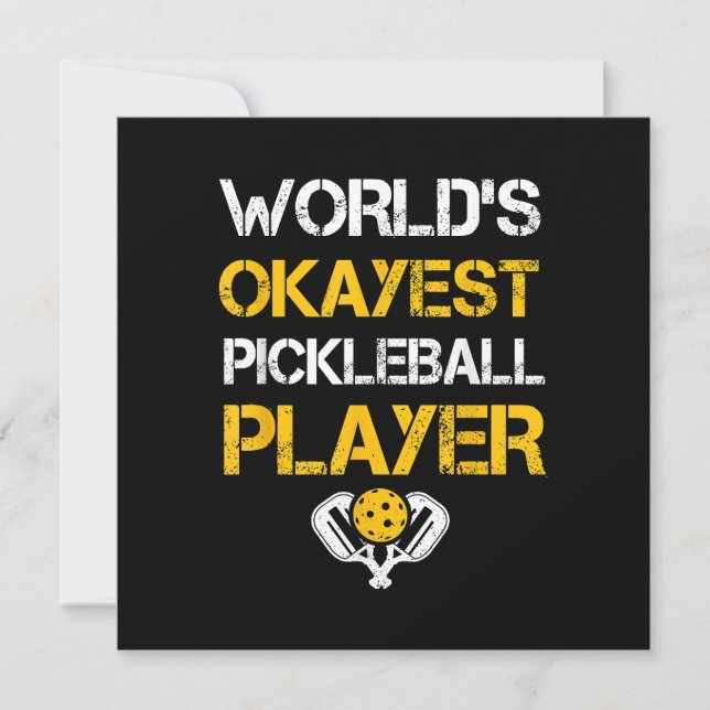 Funny Pickleball Player Paddle - Pickleballing & P Thank You Card (Front)