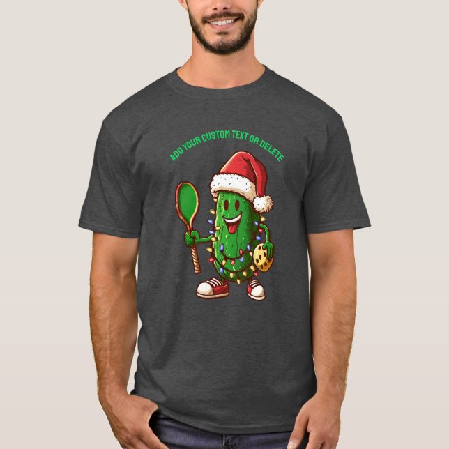 Funny Pickleball Player Santa Pickleable Gift T-Shirt (Front)