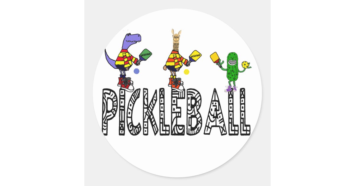 Funny Llama Playing Pickleball Cartoon Sticker for Sale by naturesfancy