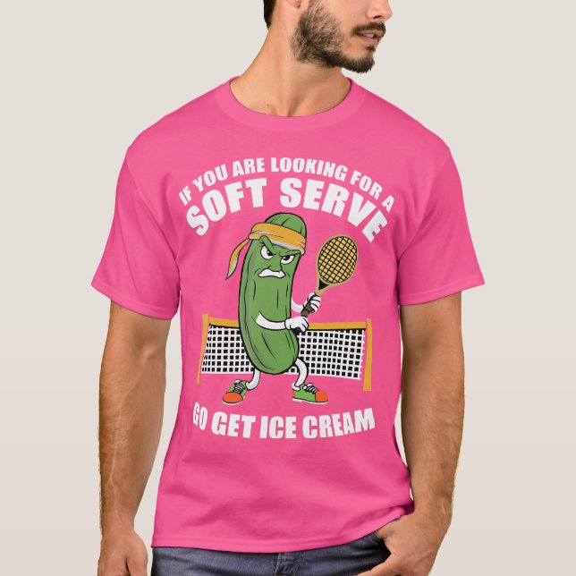 Funny Pickleball Playing Pickle Tennis Soft Serve  T-Shirt (Front)