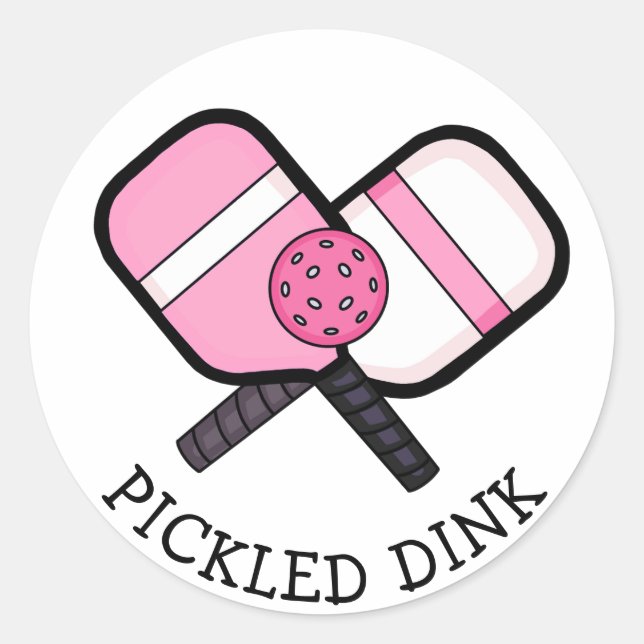 Funny Pickleball Pun  Classic Round Sticker (Front)