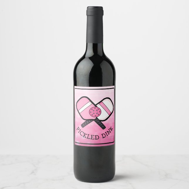 Funny Pickleball Pun    Wine Label (Front)