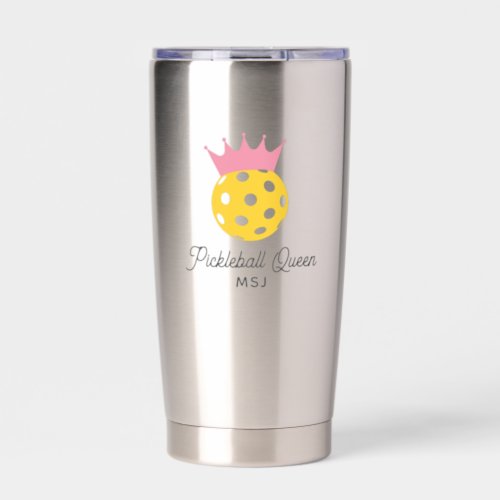 Funny Pickleball Queen Personalized Monogram Name Insulated Tumbler